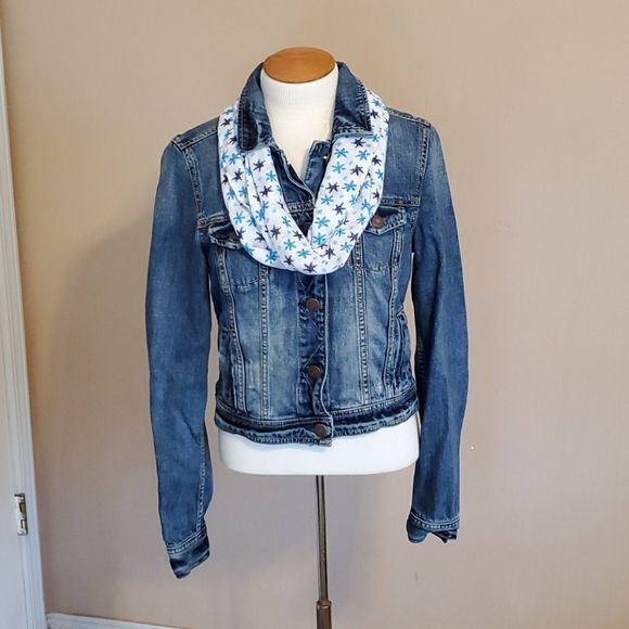American Eagle denim jean crop jacket size medium - Picture 2 of 13